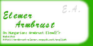 elemer armbrust business card